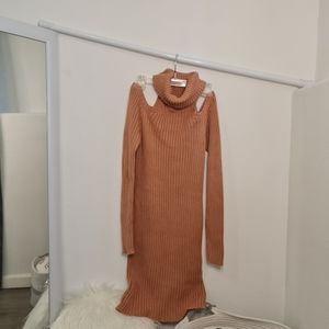 Peach sweater dress